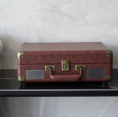 Retro bluetooth gramofon u koferu sa zvučnicima GM-206BT smeđi