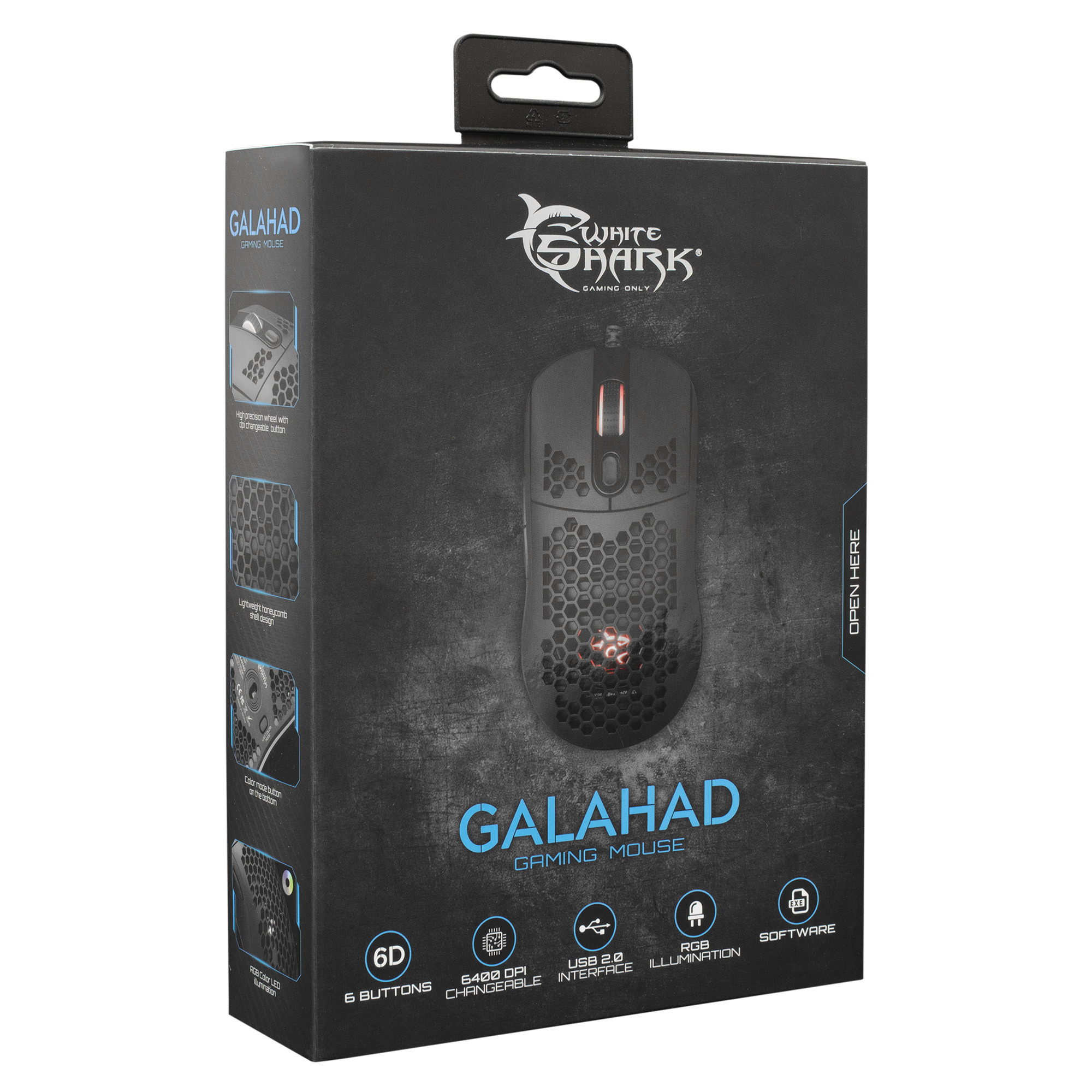 Gaming mIš WHITE SHARK GM-5007 Galahad Crni