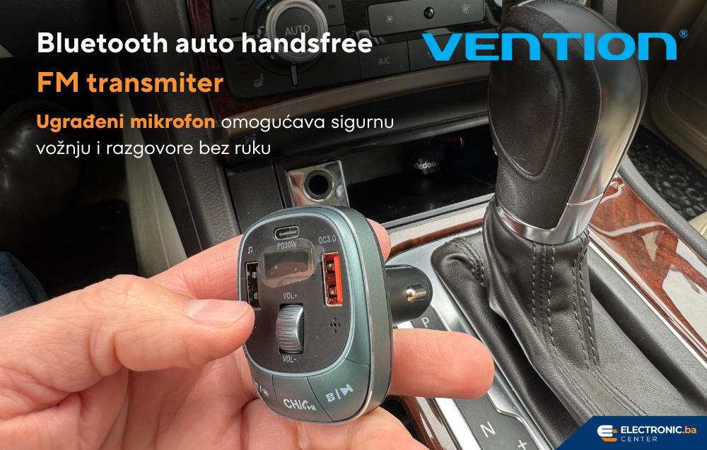 Bluetooth auto handsfree FM transmiter 30W VENTION FFLB0