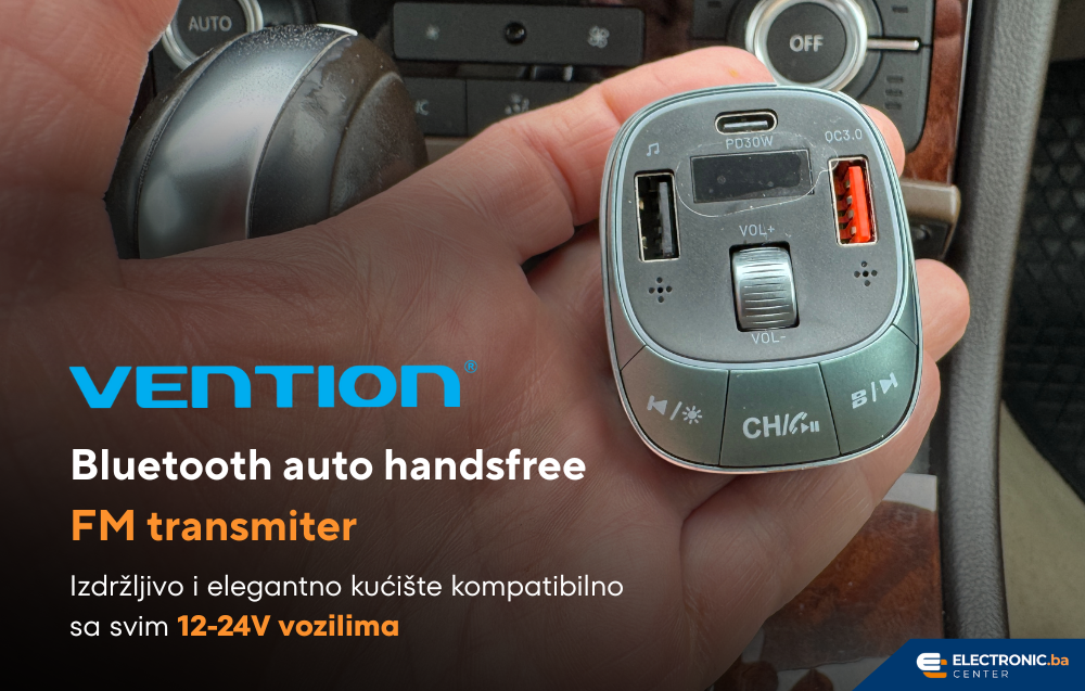 Bluetooth auto handsfree FM transmiter 30W VENTION FFLB0