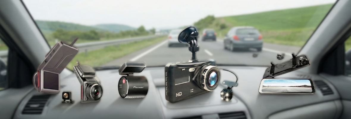 Auto kamere za auto različitih tipova postavljene na vjetrobransko staklo, snimanje saobraćaja tokom vožnje
