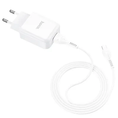 Adapter punjač USB-A Lightning HOCO bijeli sa kablom