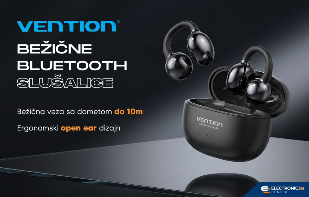 Bežične Bluetooth slušalice VENTION Echo Clip A1 crne