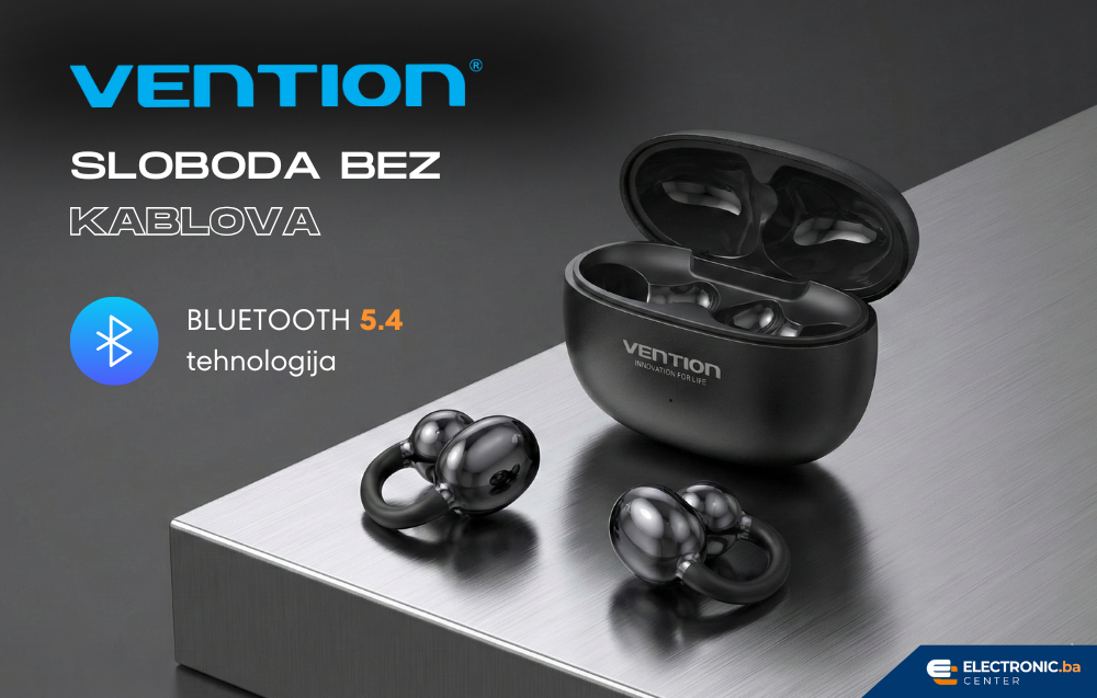 Bežične Bluetooth slušalice VENTION Echo Clip A1 crne