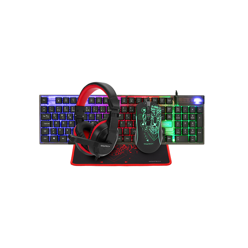 Gaming set 4/1 slušalicice, tastatura, miš i podloga GIGATECH COMMANDER