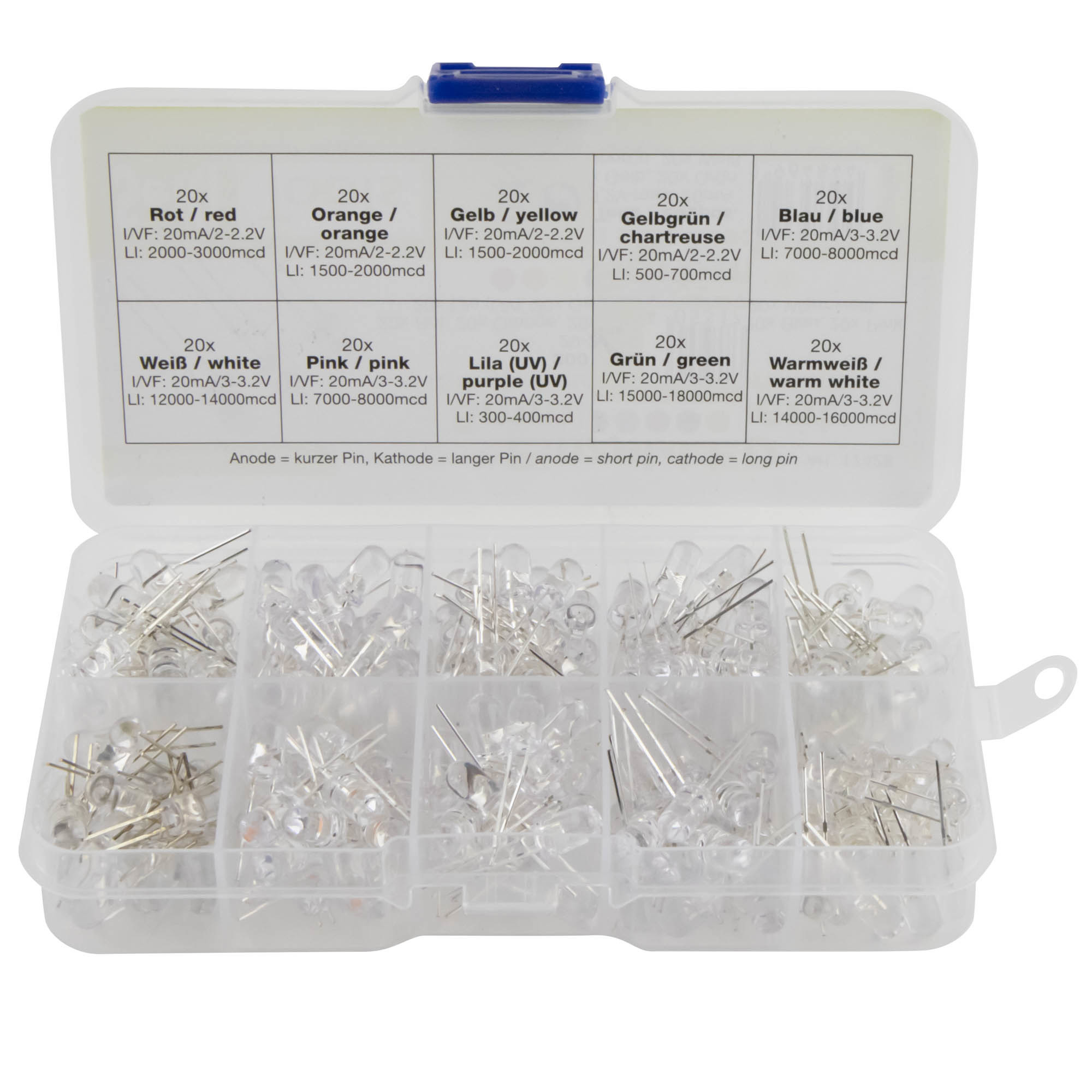 Set LED dioda 200 komada 5mm u bojama SEKI