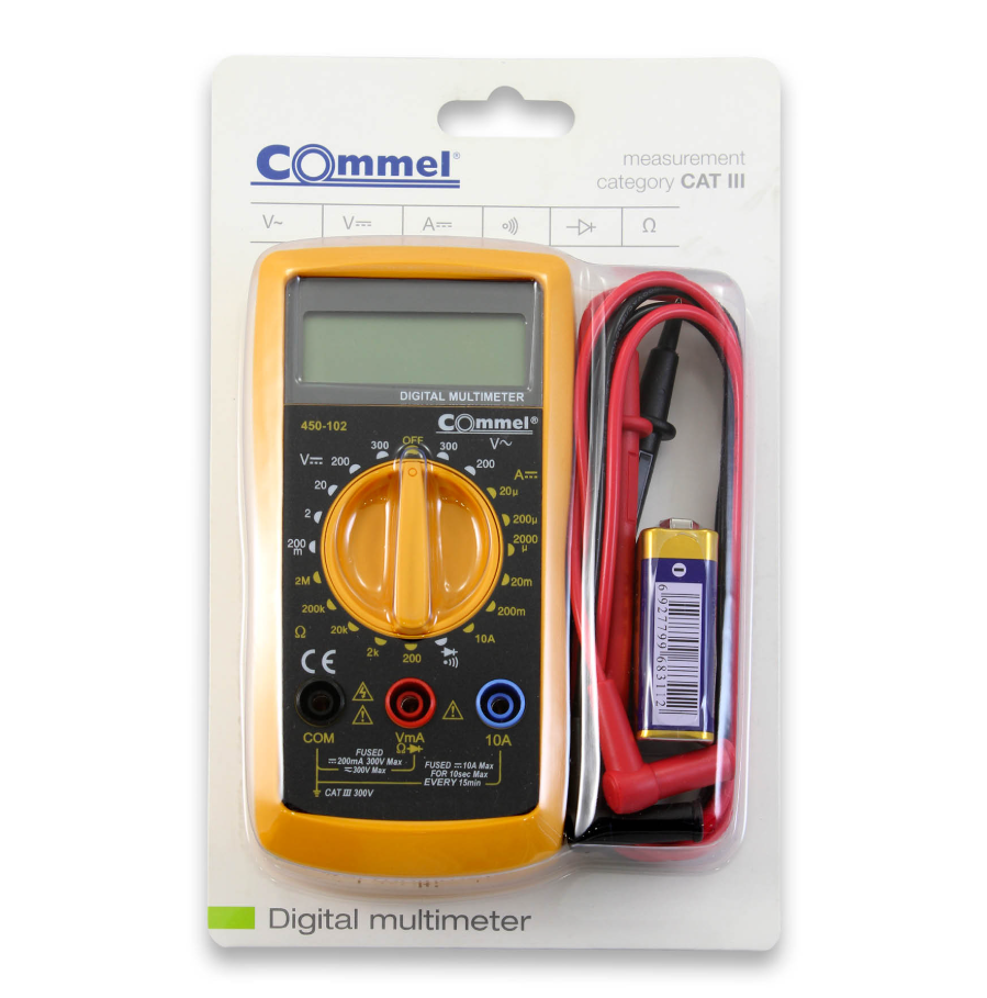 Digitalni multimetar COMMEL CAT III 300V 10A