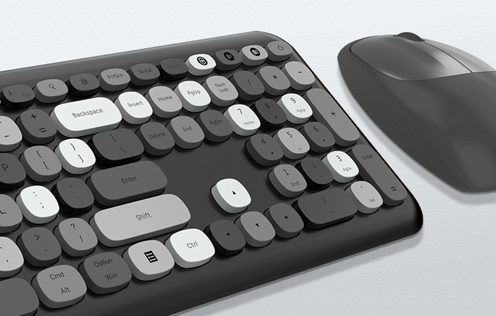 Retro set bežična tastatura i miš MOFII 666 crna