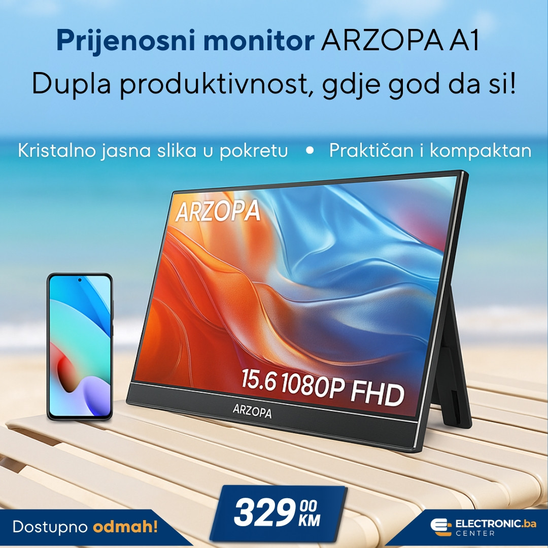 Prijenosni ultra tanki monitor sa stalkom ARZOPA A1 15.6" FULL HD