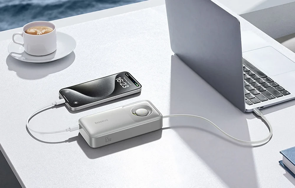 Prijenosni punjač powerbank sa USB-C kablom 65W 20000mAh BASEUS