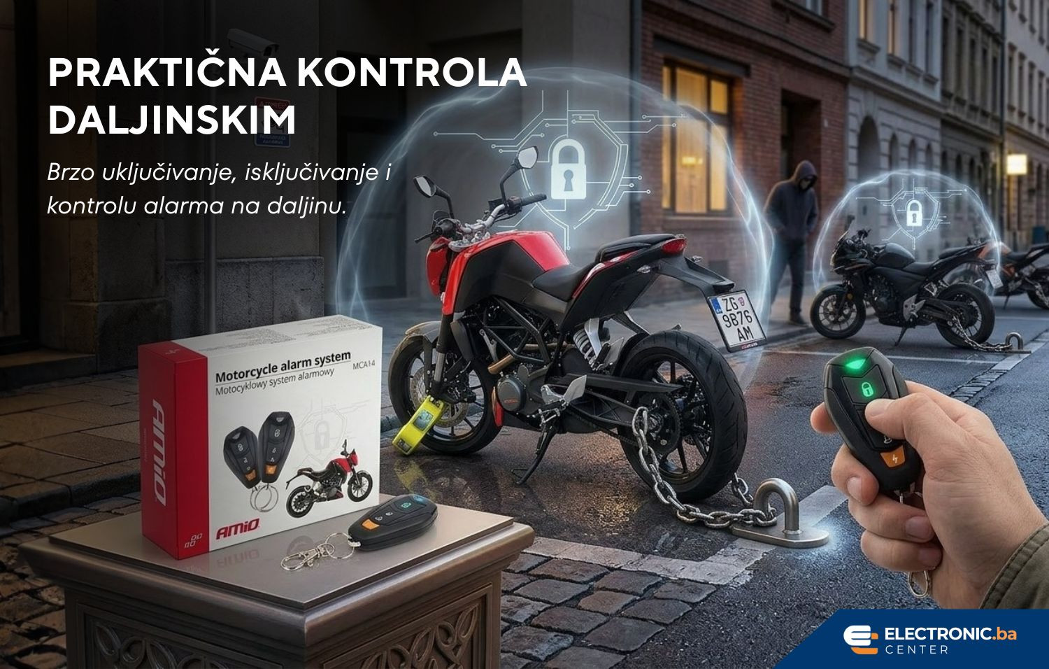 Alarm za motor sa daljnskim upravljačem MCA14 AMIO