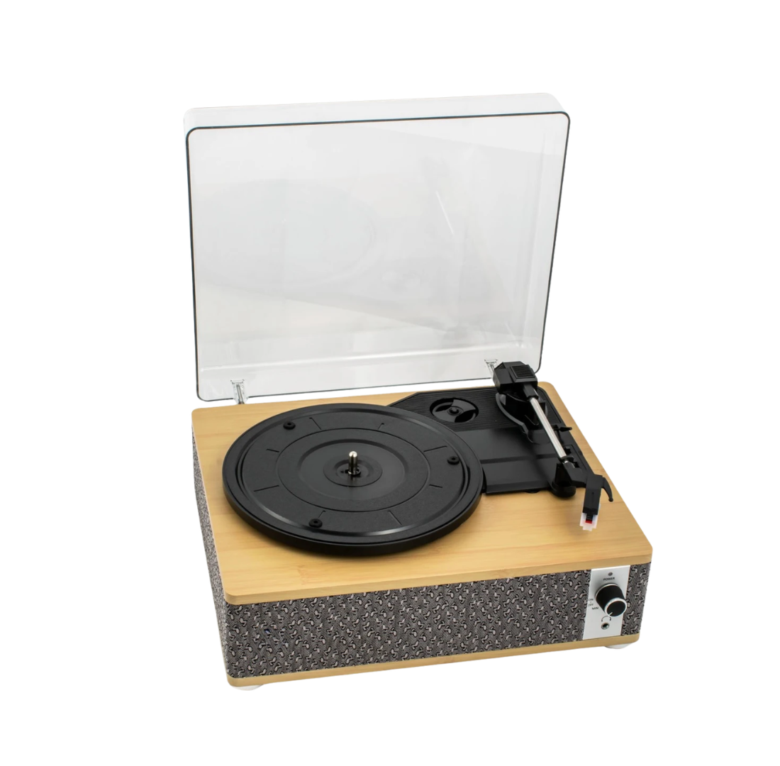 Retro drveni bluetooth gramofon sa zvučnicima i poklopcem GM-218BT