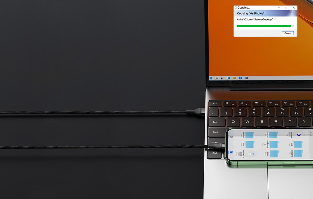 Kabal USB-A na USB-C Micro Lightning BASEUS 3u1 1.2m munjevito brzi prijenosi datoteka
