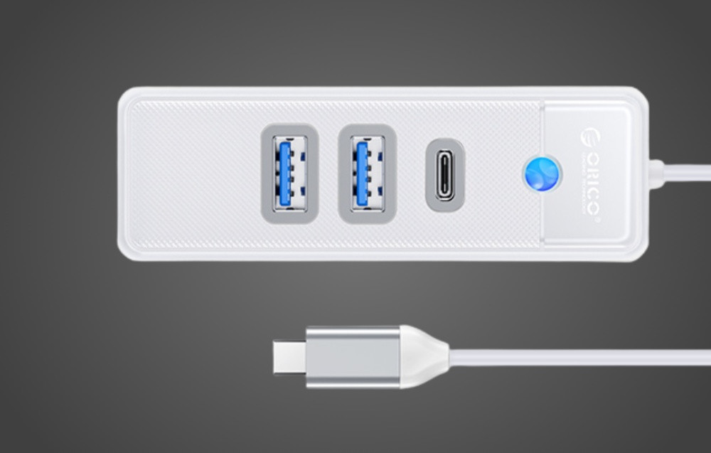 OTG USB-C HUB ORICO PWC2U 3u1 15cm bijeli povezivanje USB-C