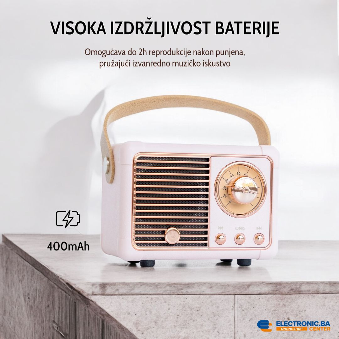 Bežični retro bluetooth mini radio HM11 crni