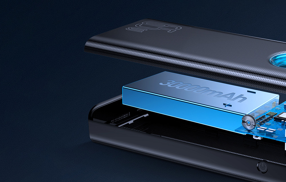 Prijenosni punjač BASEUS 30.000mAh 65W Powerbank bijeli, trajanje laptopa do 7 dana