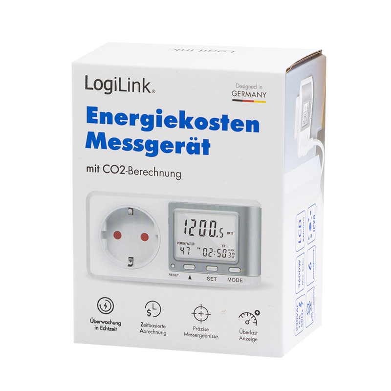 Digitalna utičnica za mjerenje potrošnje i CO2 EM0005 LOGILINK