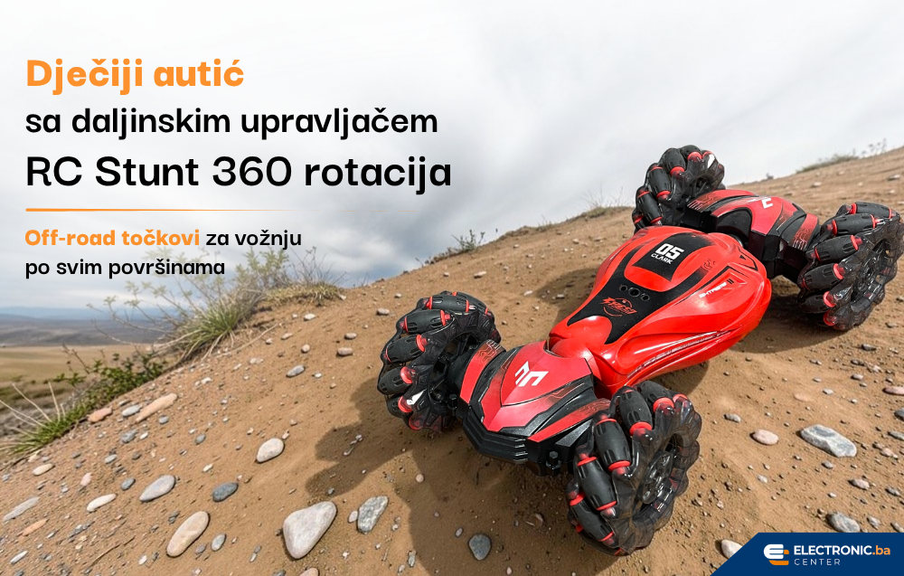 Dječiji autić sa daljinskim upravljačem RC Stunt 360 rotacija crveni