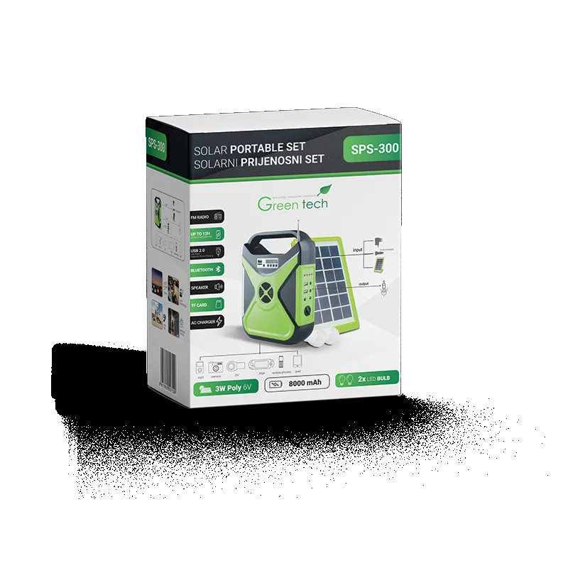 Svestrani prijenosni solarni set sa powerbankom GREEN TECH SPS-300