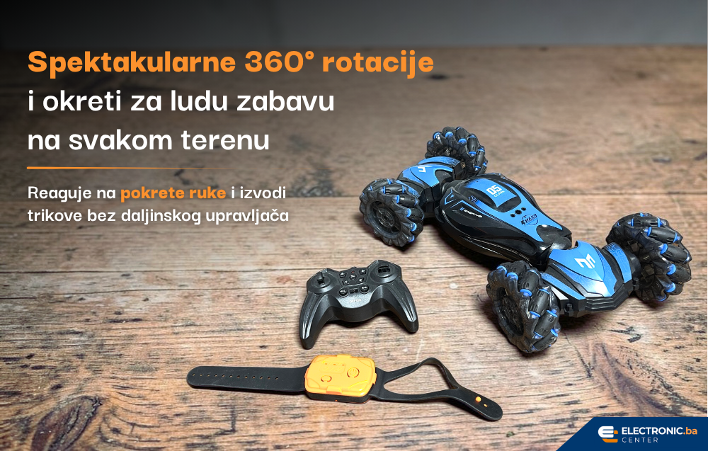 Dječiji autić sa daljinskim upravljačem RC Stunt 360 rotacija plavi