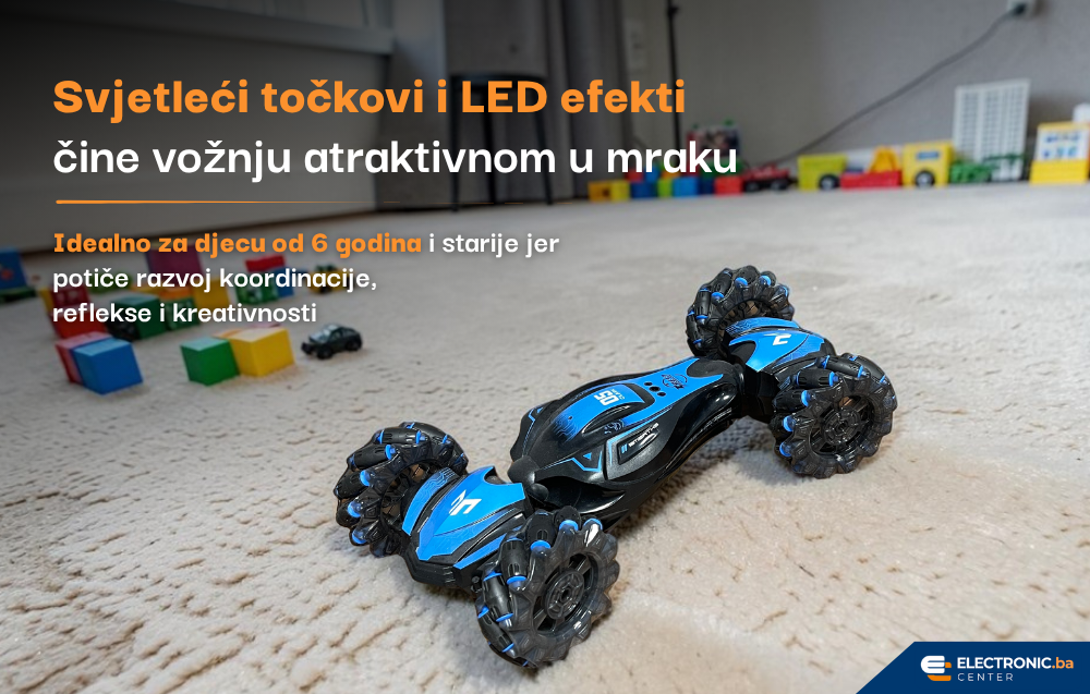 Dječiji autić sa daljinskim upravljačem RC Stunt 360 rotacija plavi