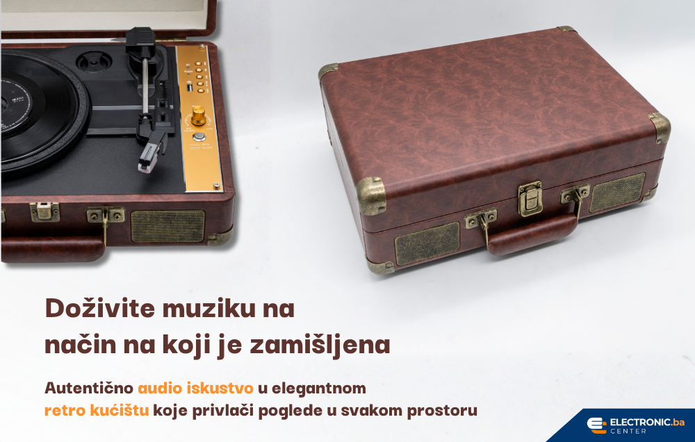 Retro bluetooth gramofon u koferu sa zvučnicima GM-206BT smeđi