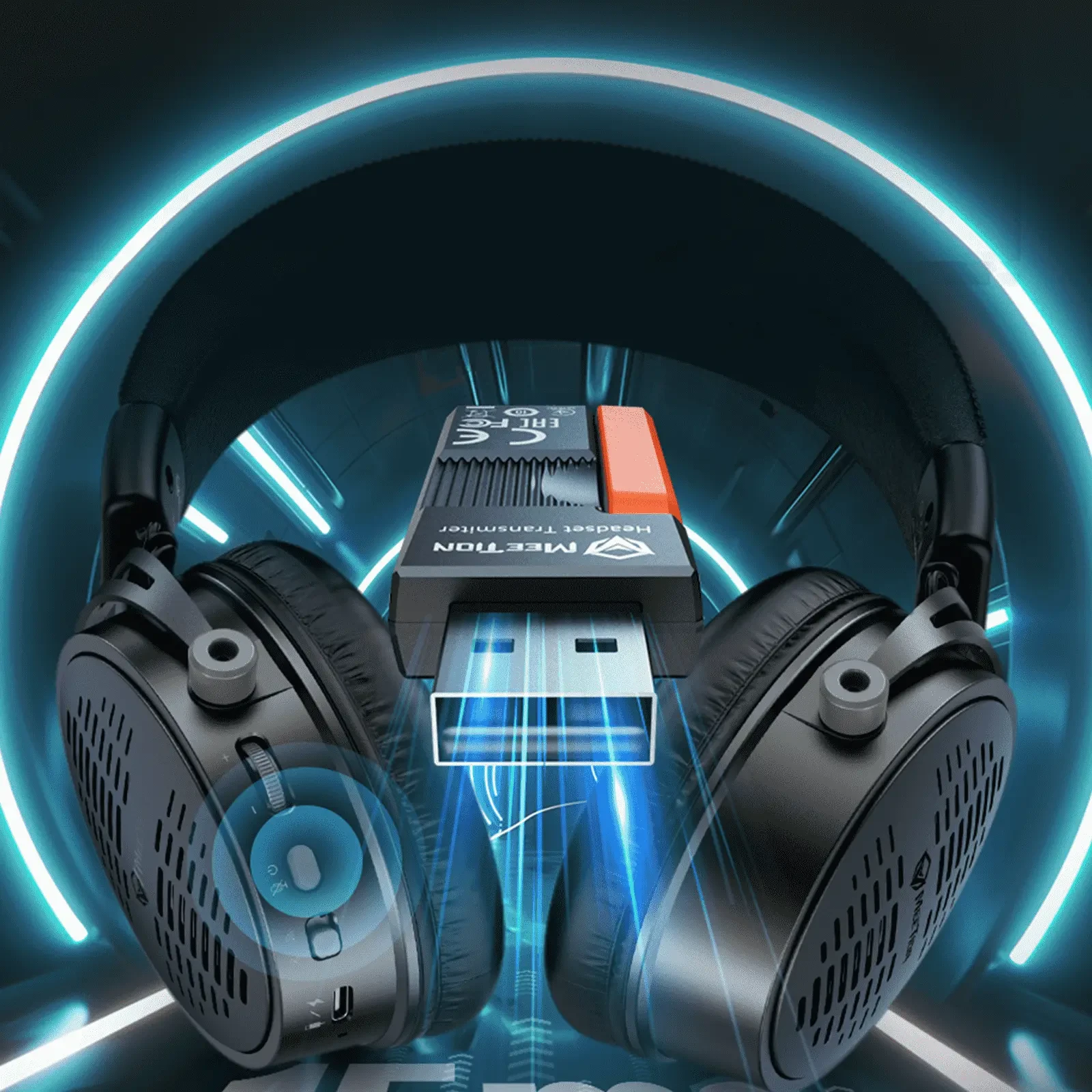 Bežične bluetooth gaming slušalice MEETION BTH013 crne