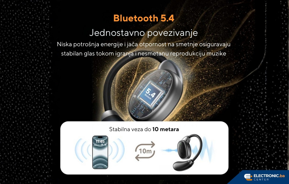 Bežične bluetooth slušalice VENTION OpenBeat O15 crne