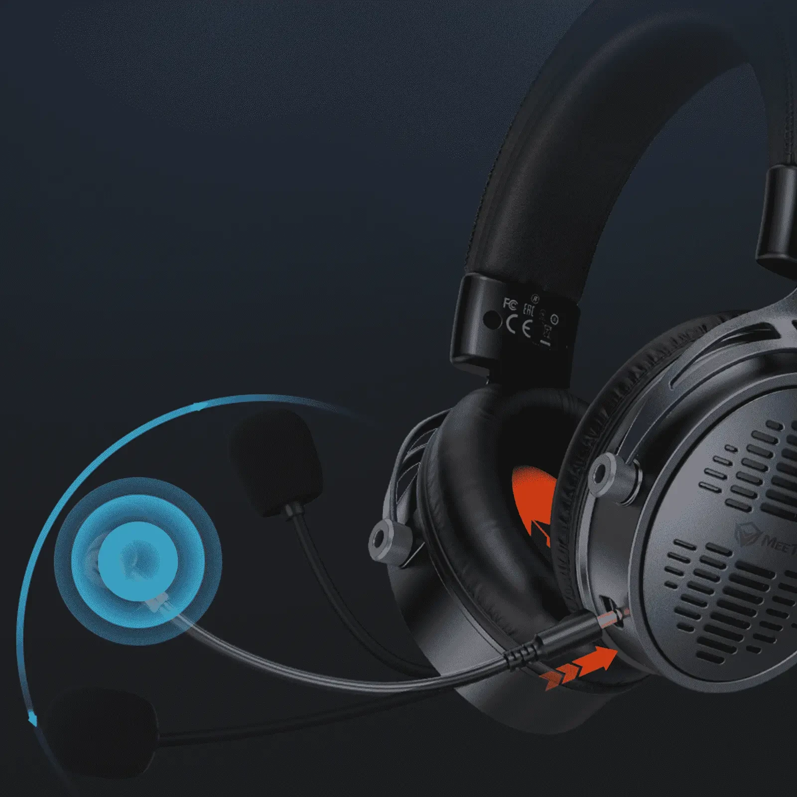 Bežične bluetooth gaming slušalice MEETION BTH013 crne