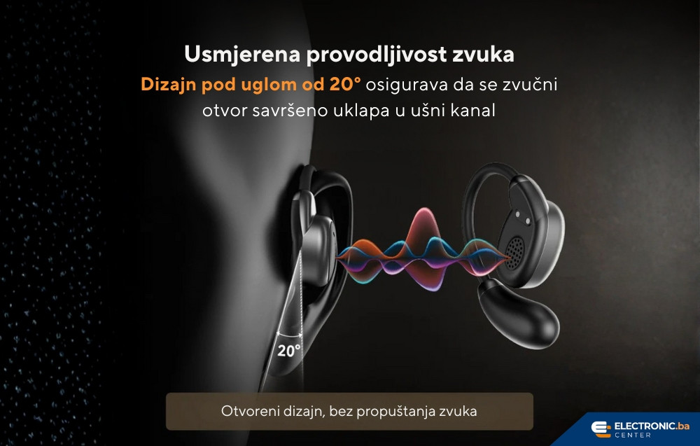 Bežične bluetooth slušalice VENTION OpenBeat O15 crne
