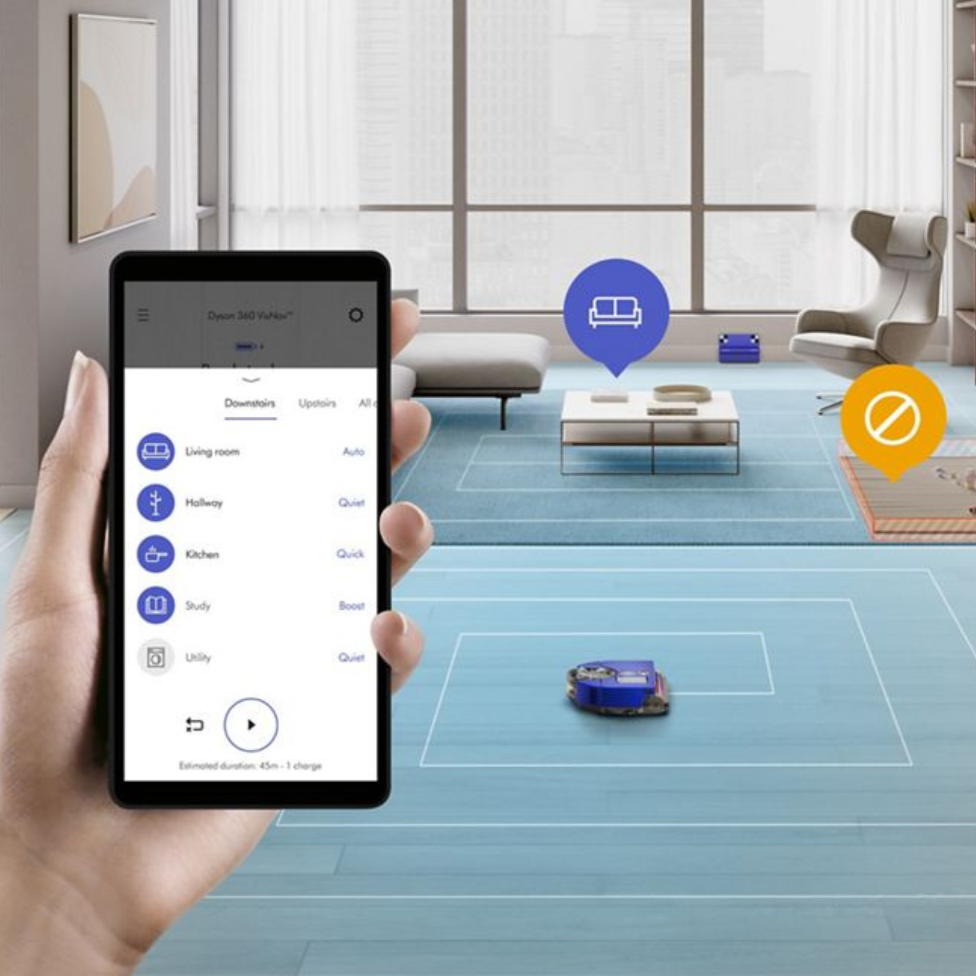 Robot usisivač Dyson RB03 360 Vis Nav Vinca Blue/Nickel