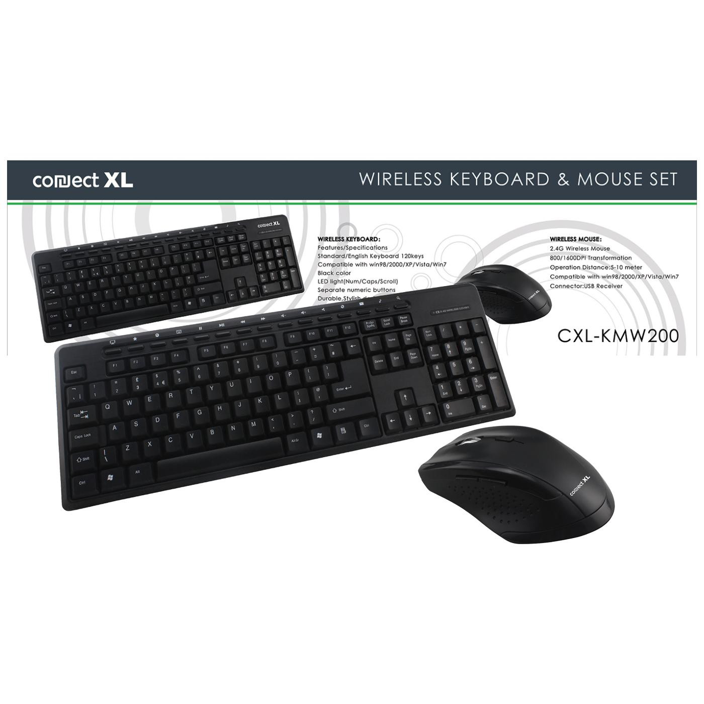 Set bežična tastatura i miš Connect XL CXL-KMW200
