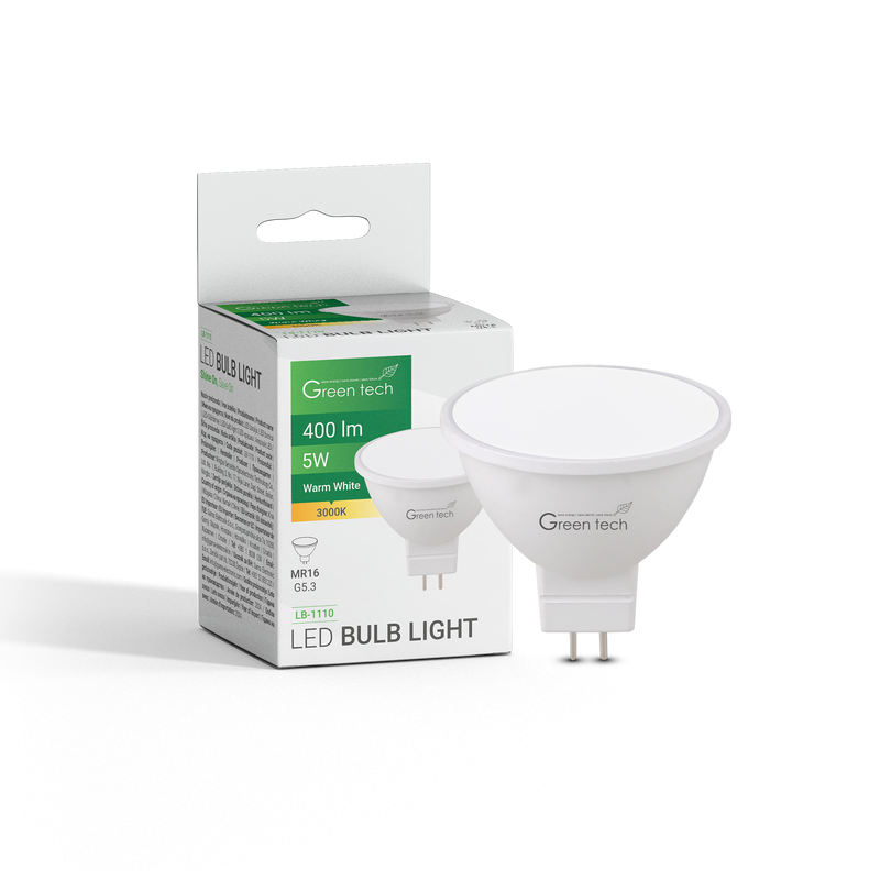 LED sijalica MR16 5W 3000K 12V GREEN TECH LB-1110