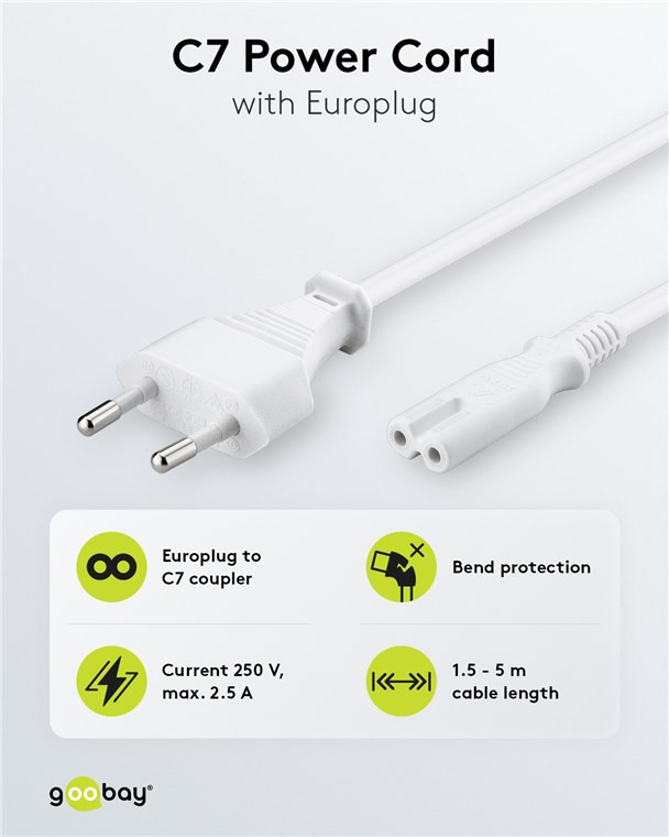 Napojni euro kabal C7 1.5m GOOBAY