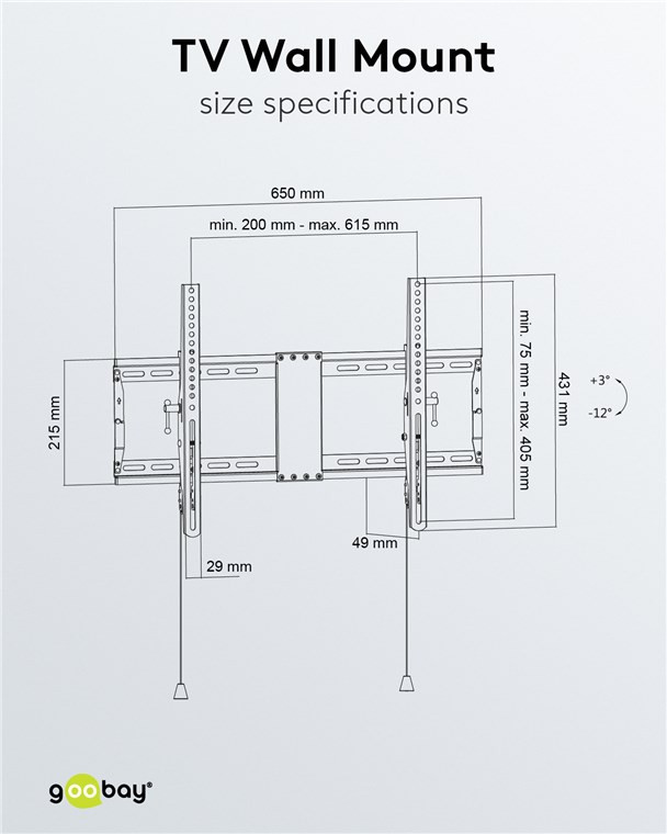Fiksni nosač za TV 37” - 70” 70kg GOOBAY
