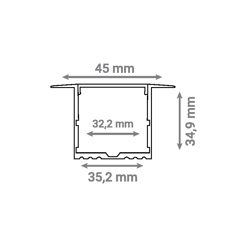 Ugradni aluminijski profil za LED traku GREEN TECH