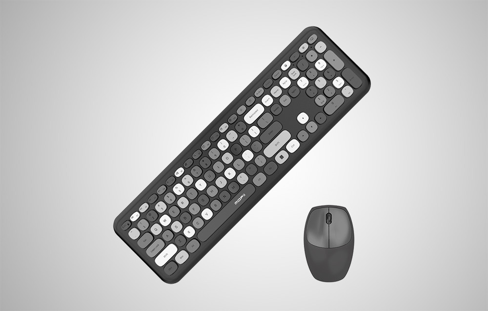 Retro set bežična tastatura i miš MOFII 666 crna