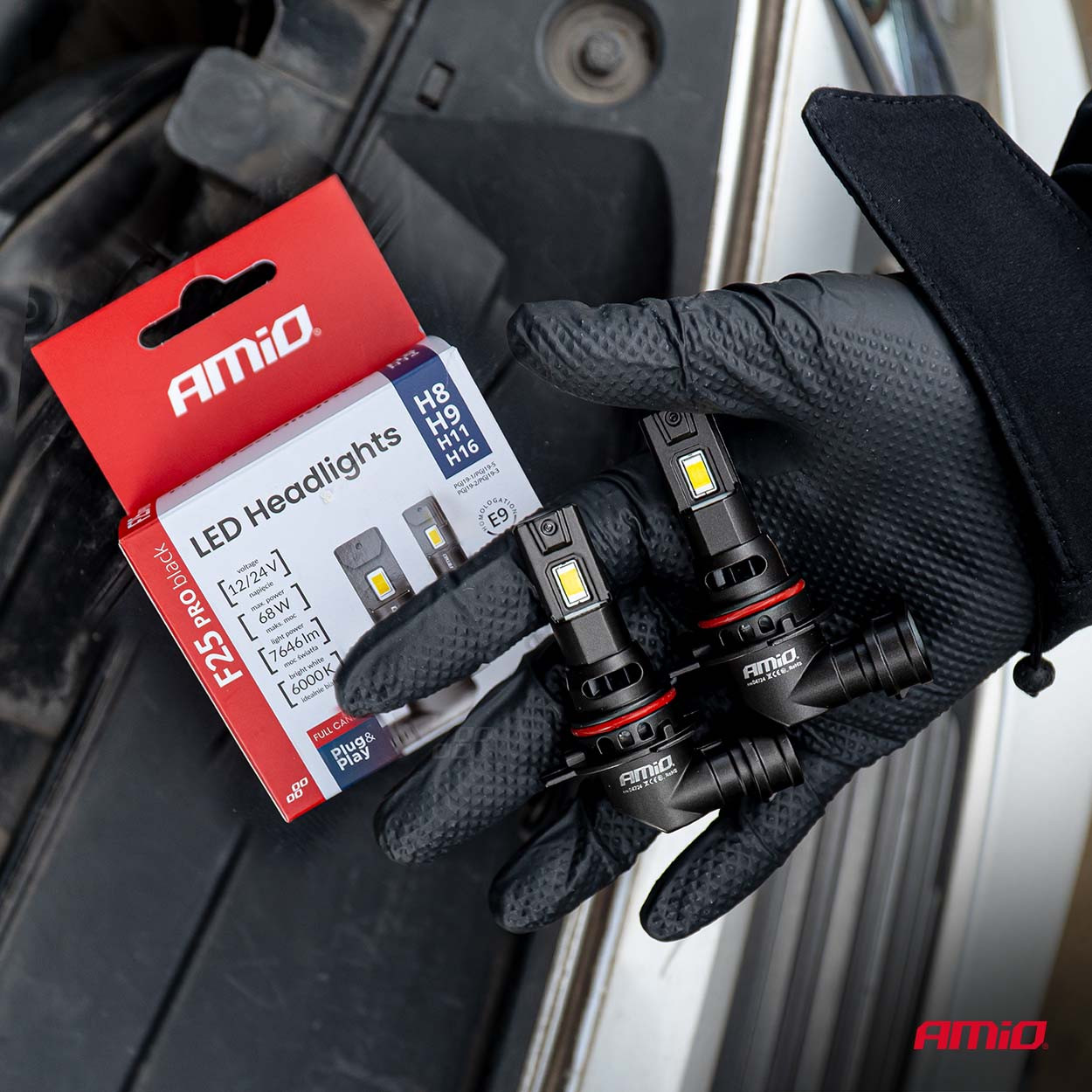 Auto sijalica H8 H9 H11 H1 LED 6000K F25 Pro Canbus AMIO