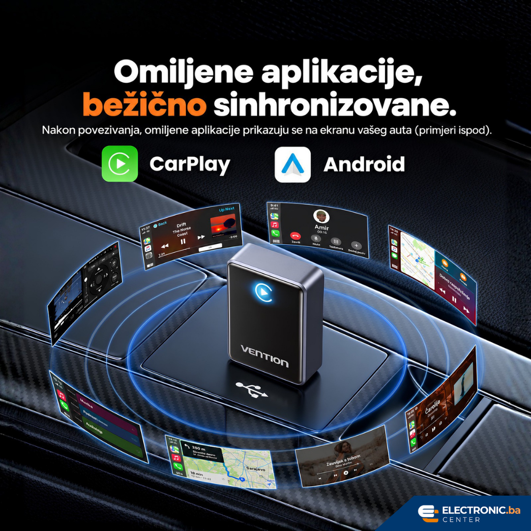 Praktični bežični auto adapter CarPlay VENTION KRYH0 - slika 4