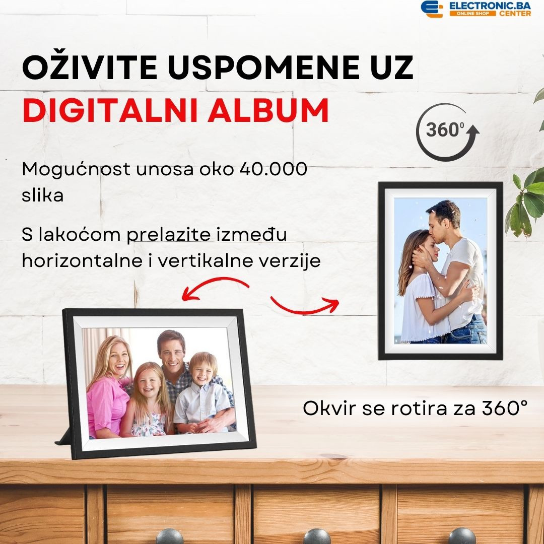 Pametni digitalni foto album ram za slike ARZOPA FRAMEO 10.1"