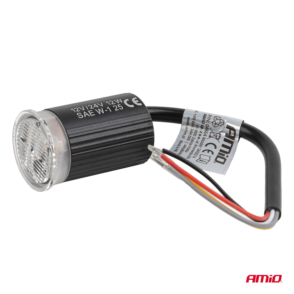 Auto LED lampa upozorenja R65 12V 24V 12W AMIO - slika 4