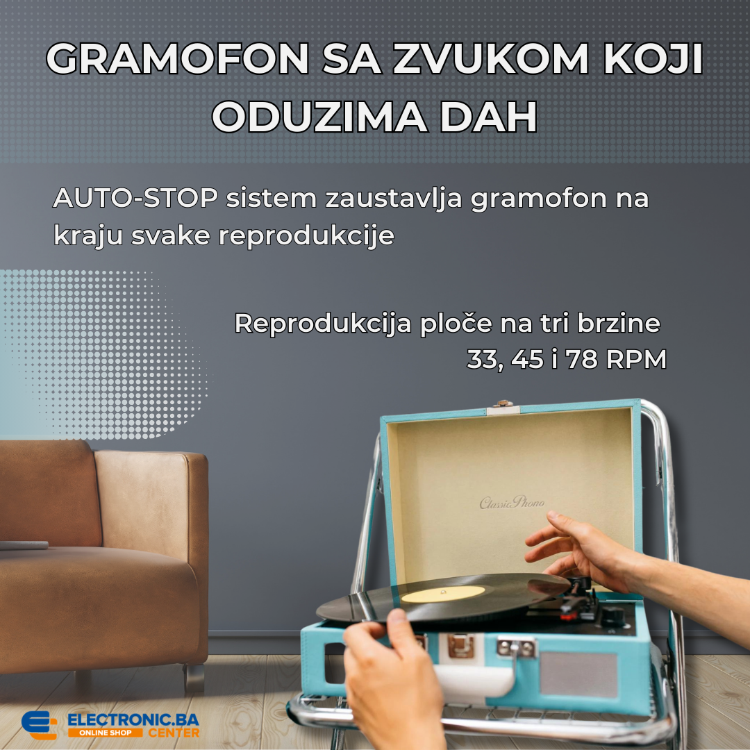 Klasični retro gramofon LENCO TT-110BUWH