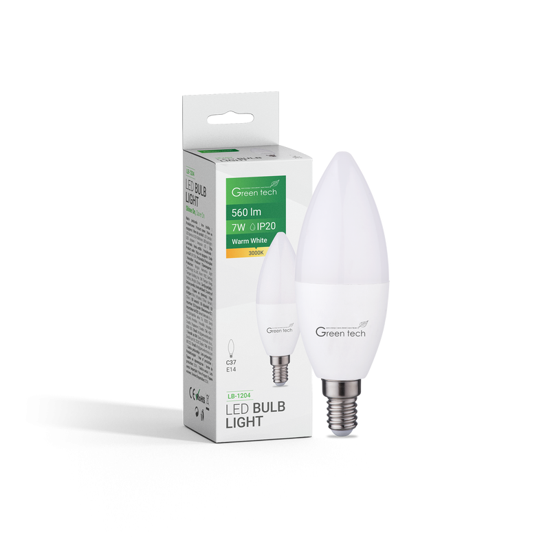 Led sijalica E14 7W 3000K C37 GREEN TECH LB-1204