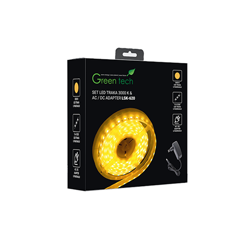 LED traka sa adapterom 4.8W/M 3000K GREEN TECH