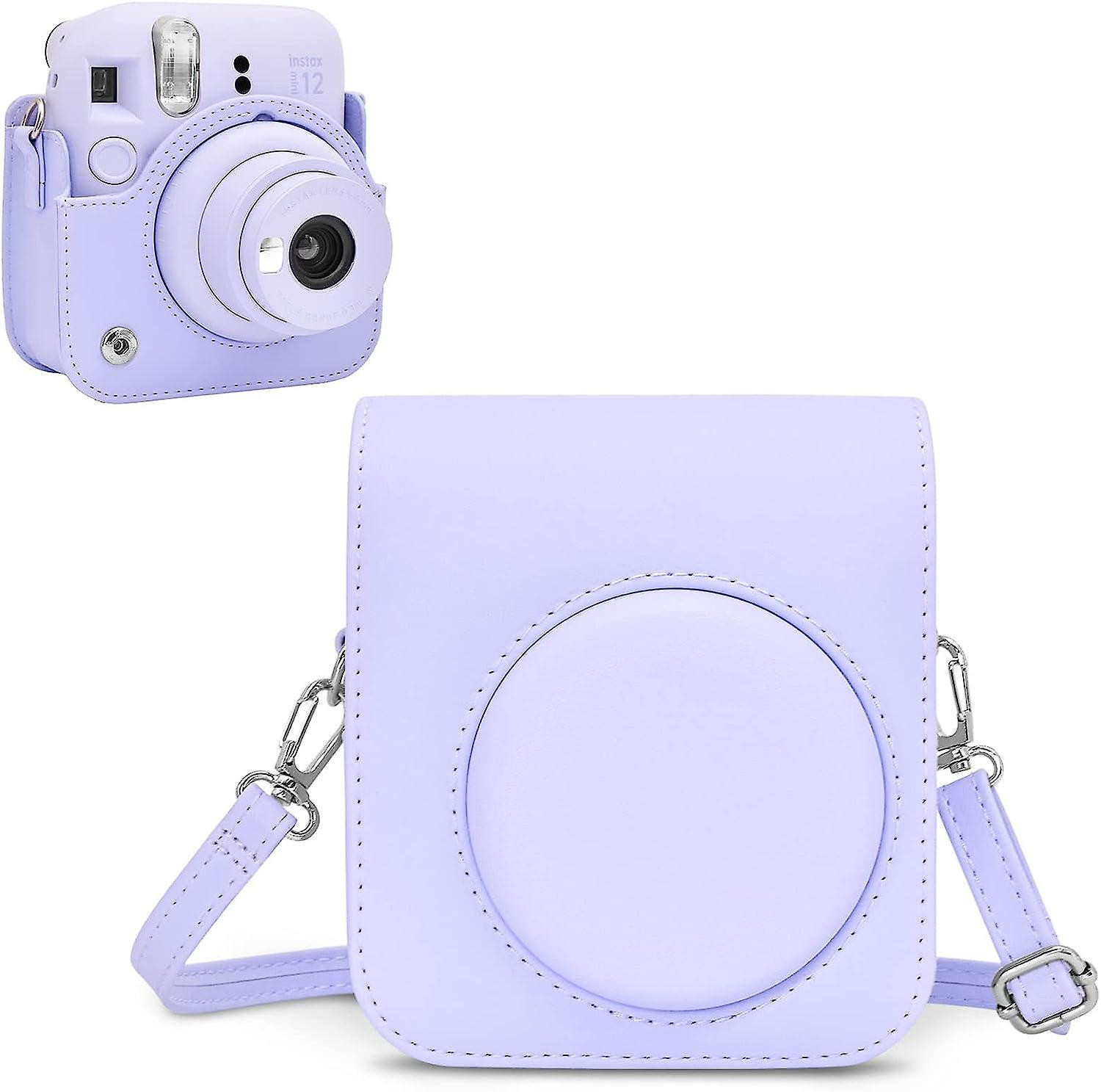 Zaštitna kožna futrola za FujiFilm Instax Mini 12 aparat pastelno ljubičasta