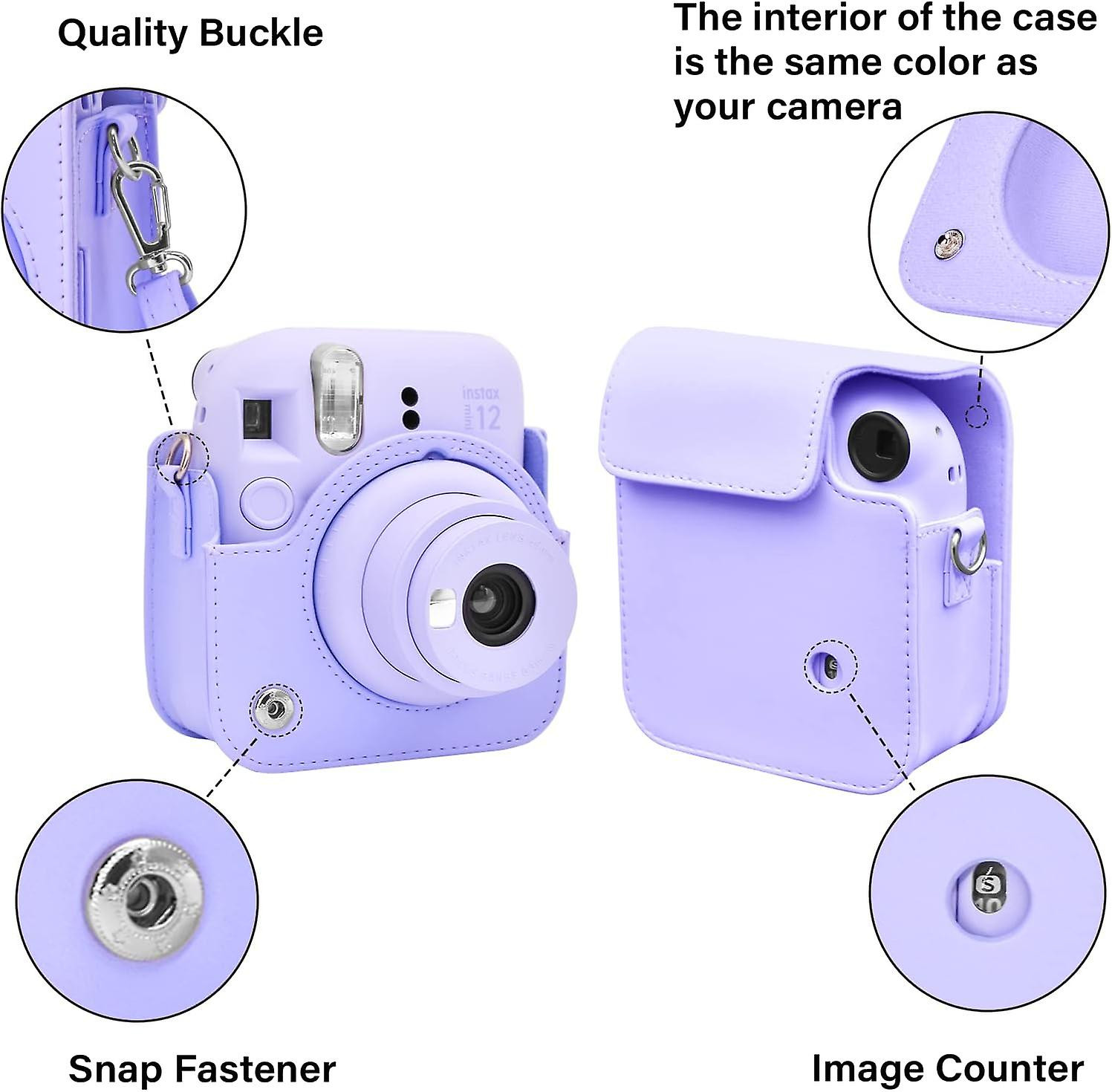 Zaštitna kožna futrola za FUJIFILM INSTAX Mini 12 aparat lilac purple