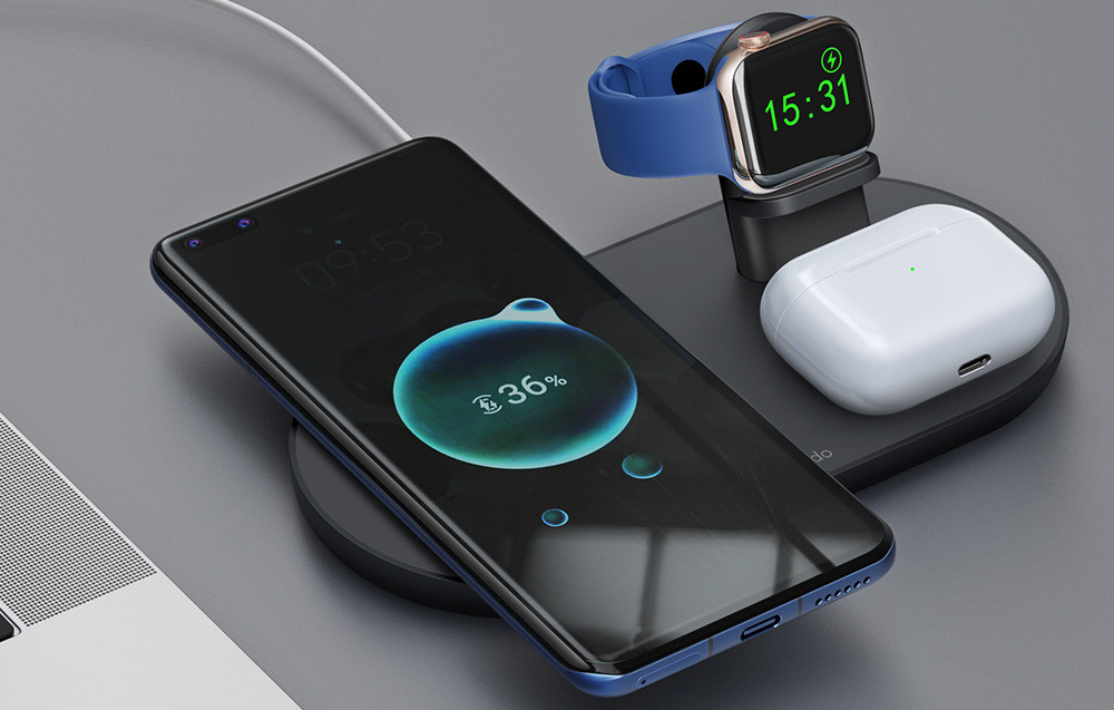 Bežični USB-C punjač za telefon slušalice i sat MCDODO 15W