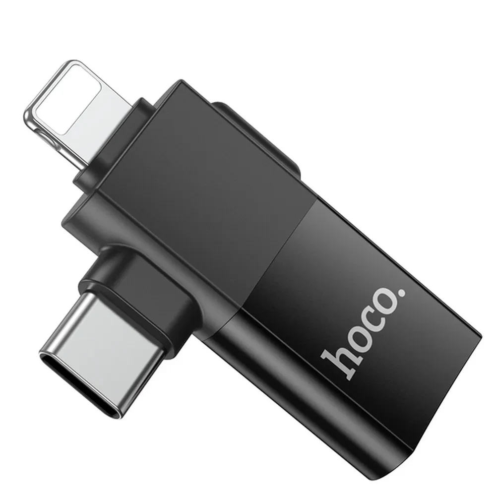 OTG adapter USB-A na USB-C Lightning HOCO UA17 2u1