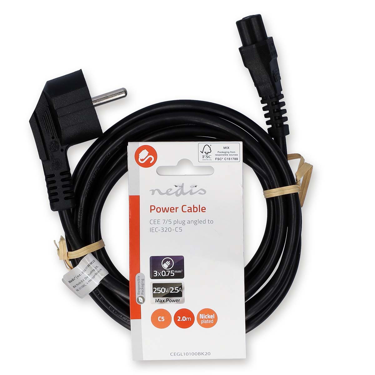 Napojni kabal za laptop NEDIS ugaoni 2m