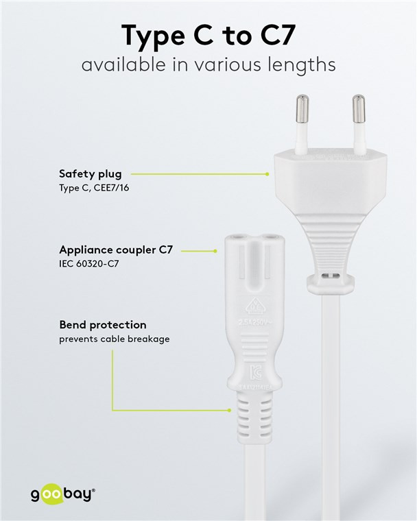 Napojni euro kabal C7 1.5m GOOBAY